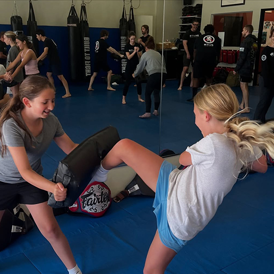 teen girls sparring at an mma gym in Redondo Beach