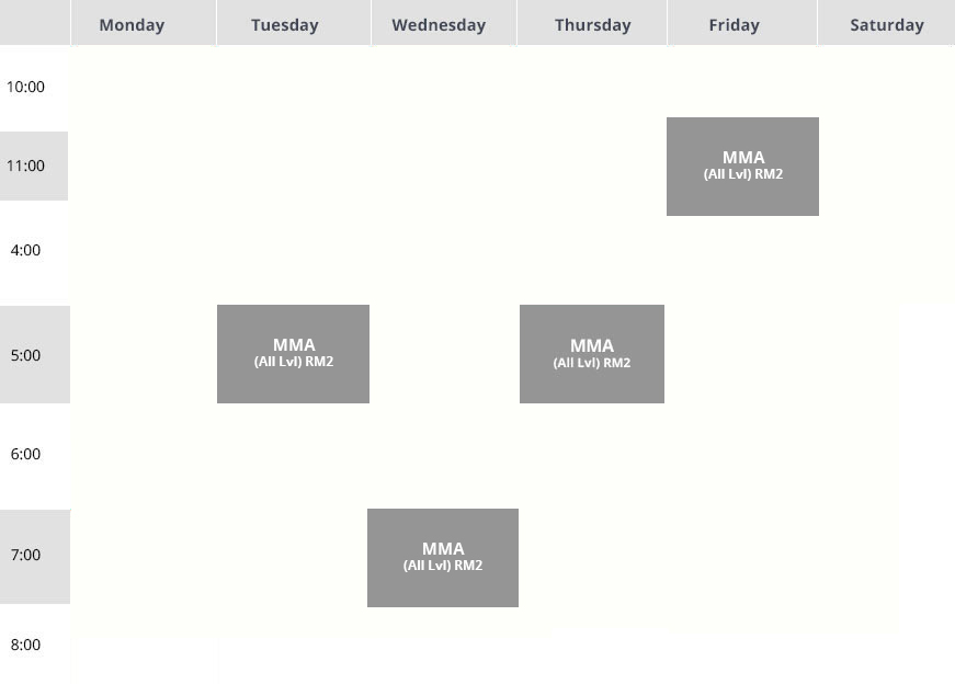 mma gym class schedule
